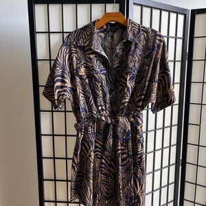 Animal Print Short Sleeve Dress